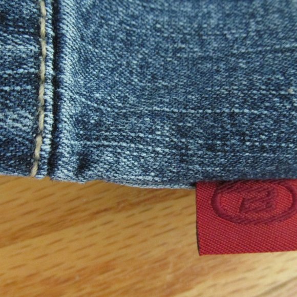 BONGO GIRL'S SIZE 18  1/2 PLUS JEAN JACKET MED BLUE SLUB STRETCH DENIM LEOPARD - Picture 6 of 11